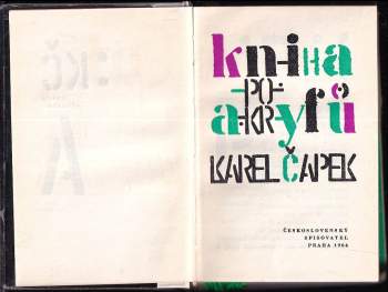 Karel Čapek: Kniha apokryfů