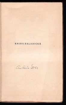 Antonín Sova: Kniha baladická