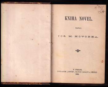 Josef Miroslav Hovorka: Kniha novel
