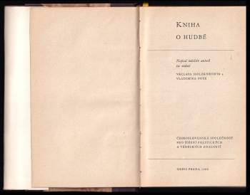 Václav Holzknecht: Kniha o hudbě