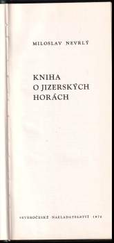 Miloslav Nevrlý: Kniha o Jizerských horách