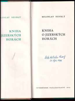 Miloslav Nevrlý: Kniha o Jizerských horách
