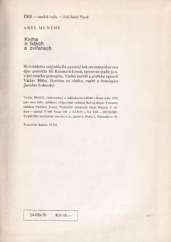 Axel Munthe: Kniha o lidech a zvířatech