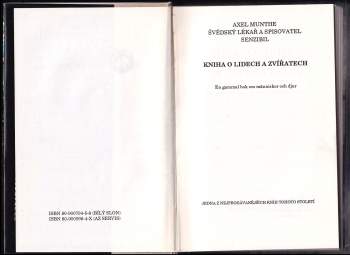 Axel Munthe: Kniha o lidech a zvířatech