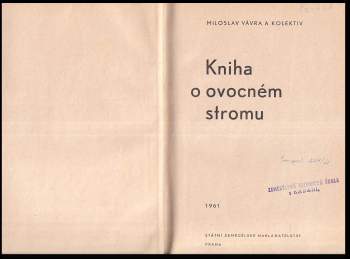 Miloslav Vávra: Kniha o ovocném stromu