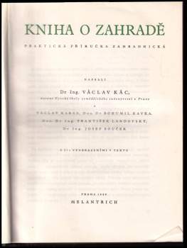 František Landovský: Kniha o zahradě