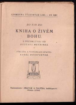 Bô Yin Râ: Kniha o živém Bohu