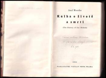 Axel Munthe: Kniha o životě a smrti