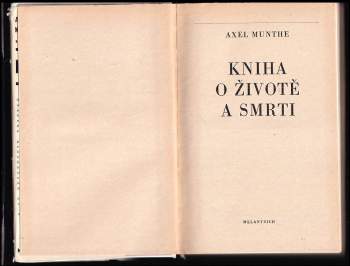 Axel Munthe: Kniha o životě a smrti