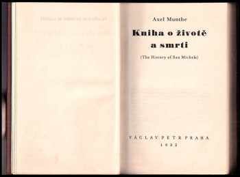 Axel Munthe: Kniha o životě a smrti