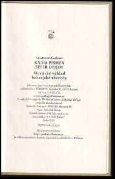 Kniha písmen : Sefer otijot : mystický výklad hebrejské abecedy