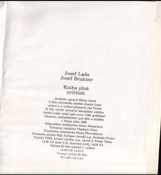 Josef Lada: Kniha plná zvířátek