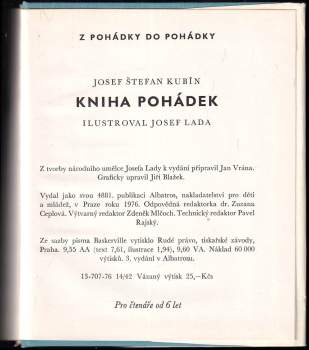 Josef Štefan Kubín: Kniha pohádek