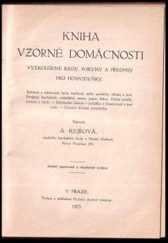 Anuše Kejřová: Kniha vzorné domácnosti