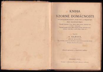 Anuše Kejřová: Kniha, vzorné domácnosti