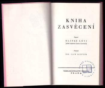Eliphas Lévi: Kniha zasvěcení