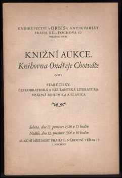 Knihkupectví "Orbis", antikvariát ... knižní aukce