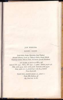 Jan Neruda: Knihy básní