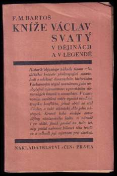 František Michálek Bartoš: Kníže Václav svatý v dějinách a v legendě