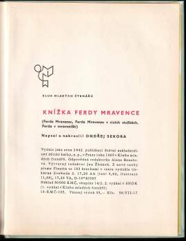 Ondřej Sekora: Knížka Ferdy Mravence