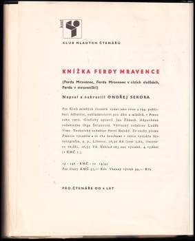 Ondřej Sekora: Knížka Ferdy Mravence