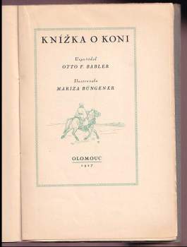 Otto František Babler: Knížka o koni