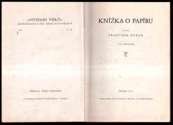 František Zuman: Knížka o papíru