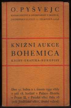 Knižní aukce [firmy] O. Pyšvejc, Knihkupectví a antikvariát v Praze II