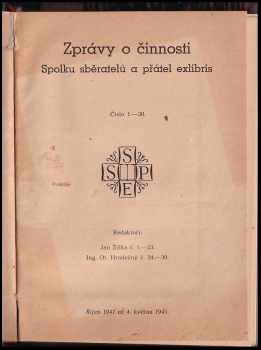 Zprávy Spolku sběratelů a přátel exlibris v Praze