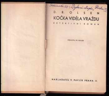 D. B Olsen: Kočka viděla vraždu