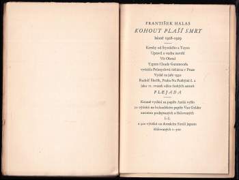 František Halas: Kohout plaší smrt