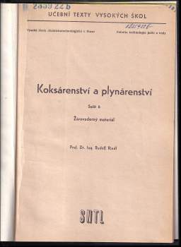 Rudolf Riedl: Koksárenství a plynárenství