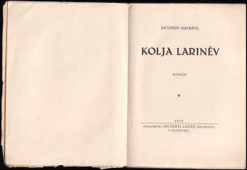 Antonín Navrátil: Kolja Lariněv