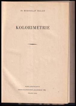 Miroslav Malát: Kolorimetrie
