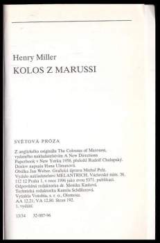 Henry Miller: Kolos z Marussi