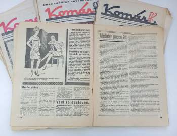 Josef Drašnar: Komár - humoristický týdeník - ročník IX. - čísla 2, 6, 7, 8, 13, 14, 15, 16, 19, 20, 21, 22, 23, 24, 25, 26, 27, 28, 30, 32, 33, 34, 35, 36, 40, 41, 42, 43, 45, 46, 47, 48 a 49