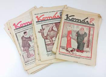 Josef Drašnar: Komár - humoristický týdeník - ročník IX. - čísla 2, 6, 7, 8, 13, 14, 15, 16, 19, 20, 21, 22, 23, 24, 25, 26, 27, 28, 30, 32, 33, 34, 35, 36, 40, 41, 42, 43, 45, 46, 47, 48 a 49
