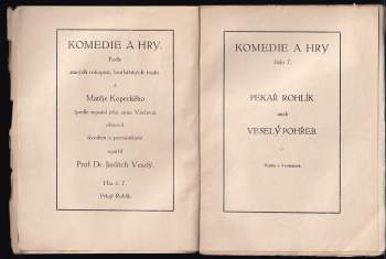Matěj Kopecký: Komedie a hry