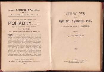 Matěj Kopecký: Komedie a hry: Palič ceciliánského města Mostravy + Rytíř Bořil z Albinského hradu, aneb: Věrný pes + Věrný pes, aneb, Rytíř Bořil z Albinského hradu + Metuziánská Frýda, kouzelnickám K bestie + Frydolín aneb : Podvodu strašná odplata + Povýšená Markéta + Zakletí duchové, aneb, Rytíř Valdán + Pan kmotr + Turnaj na Vltavském hradě