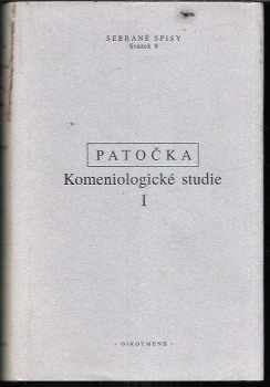 Jan Patočka: Komeniologické studie