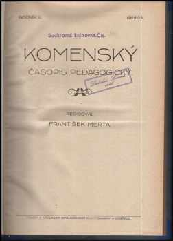 Komenský : časopis pedagogický Ročník L - 1922-1923