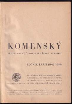 Komenský, ROČNÍK LXXII (1947-1948)