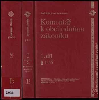 Komentář k obchodnímu zákoníku - 1. a 2. díl - Irena Pelikánová, Ivan Kobliha, Irena Pelikánová, Irena Pelikánová, Ivan Kobliha (1995, Linde) - ID: 615469