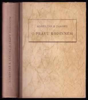 Komentář k zákonu o právu rodinném