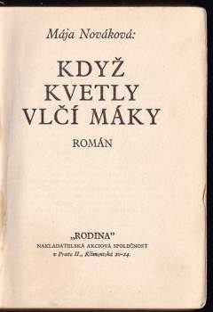 Mája Nováková: Když kvetly vlčí máky