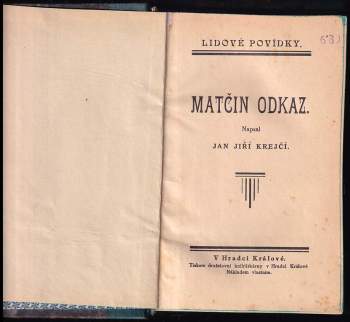 Josef Brožek: KOMPLET 2X Matčin odkaz + Na sopečné půdě V JEDNOM SVAZKU