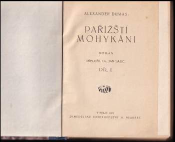 Alexandre Dumas: Pařížští Mohykáni