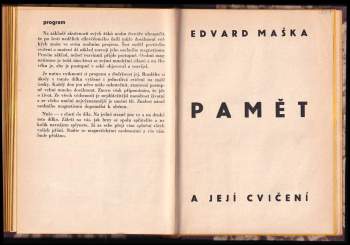 Edvard Maška: Paměť a její cvičení