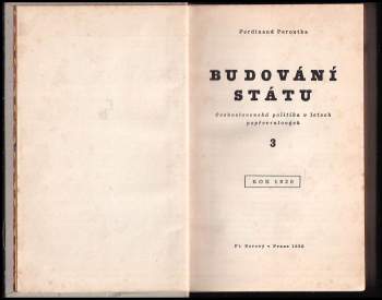 Ferdinand Peroutka: Budování státu  - Rok 1921