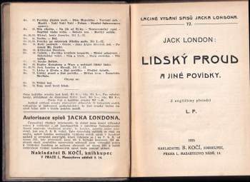 Jack London: KOMPLET Jack London 2X Lidský proud a jiné povídky + Hříšná žena. Znaménko V JEDNOM SVAZKU